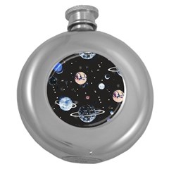 Cute-space Round Hip Flask (5 Oz)