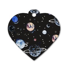 Cute-space Dog Tag Heart (two Sides)