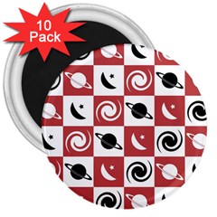 Space Pattern Colour 3  Magnets (10 Pack)  by Jancukart