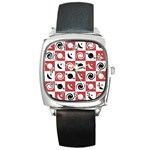 Space Pattern Colour Square Metal Watch Front