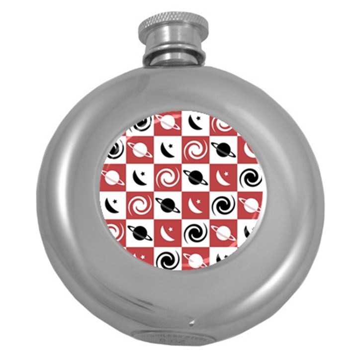 Space Pattern Colour Round Hip Flask (5 oz)