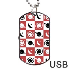 Space Pattern Colour Dog Tag Usb Flash (two Sides) by Jancukart