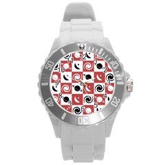 Space Pattern Colour Round Plastic Sport Watch (l)