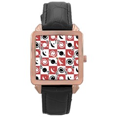 Space Pattern Colour Rose Gold Leather Watch  by Jancukart