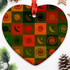 Space Pattern Multicolour Ornament (heart)