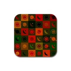 Space Pattern Multicolour Rubber Square Coaster (4 Pack) by Jancukart