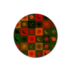 Space Pattern Multicolour Rubber Coaster (round) by Jancukart