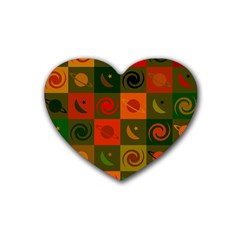 Space Pattern Multicolour Rubber Coaster (heart) by Jancukart