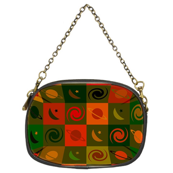 Space Pattern Multicolour Chain Purse (Two Sides)