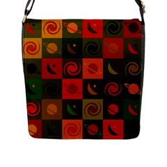 Space Pattern Multicolour Flap Closure Messenger Bag (l)