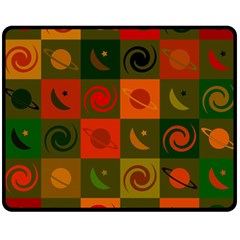 Space Pattern Multicolour Double Sided Fleece Blanket (medium) 