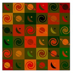 Space Pattern Multicolour Square Satin Scarf (36  X 36 )