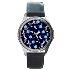 Space-pattern-colour Round Metal Watch by Jancukart