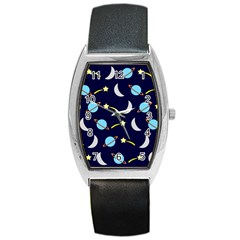 Space-pattern-colour Barrel Style Metal Watch