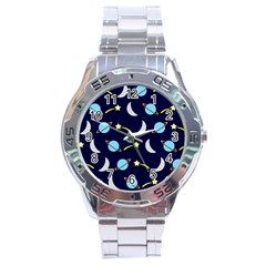 Space-pattern-colour Stainless Steel Analogue Watch by Jancukart