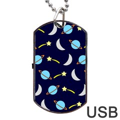 Space-pattern-colour Dog Tag Usb Flash (two Sides) by Jancukart