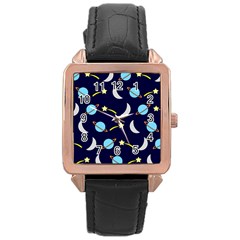 Space-pattern-colour Rose Gold Leather Watch 