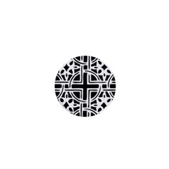 Black And White Geometric Geometry Pattern 1  Mini Buttons by Jancukart