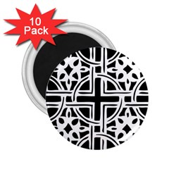 Black And White Geometric Geometry Pattern 2 25  Magnets (10 Pack) 