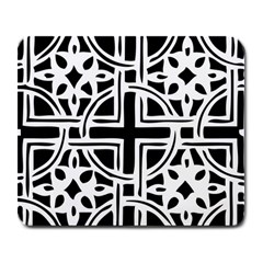 Black And White Geometric Geometry Pattern Large Mousepads