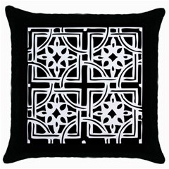 Black And White Geometric Geometry Pattern Throw Pillow Case (black)