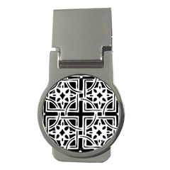 Black And White Geometric Geometry Pattern Money Clips (round) 