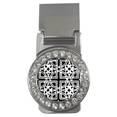 Black And White Geometric Geometry Pattern Money Clips (cz) 