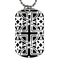 Black And White Geometric Geometry Pattern Dog Tag (two Sides)