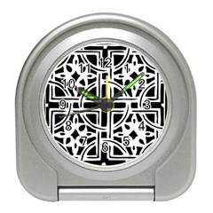 Black And White Geometric Geometry Pattern Travel Alarm Clock