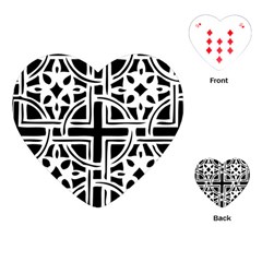 Black And White Geometric Geometry Pattern Playing Cards Single Design (heart)