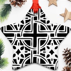 Black And White Geometric Geometry Pattern Star Ornament (two Sides)