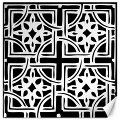 Black And White Geometric Geometry Pattern Canvas 12  X 12 