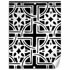 Black And White Geometric Geometry Pattern Canvas 12  X 16 