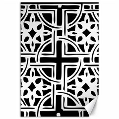 Black And White Geometric Geometry Pattern Canvas 12  X 18 