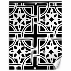 Black And White Geometric Geometry Pattern Canvas 18  X 24 