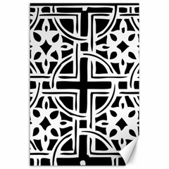 Black And White Geometric Geometry Pattern Canvas 24  X 36 