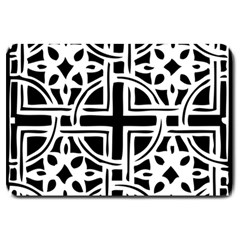 Black And White Geometric Geometry Pattern Large Doormat 