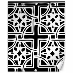 Black And White Geometric Geometry Pattern Canvas 11  X 14 