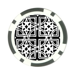 Black And White Geometric Geometry Pattern Poker Chip Card Guard (10 Pack)