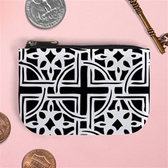 Black And White Geometric Geometry Pattern Mini Coin Purse