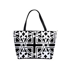 Black And White Geometric Geometry Pattern Classic Shoulder Handbag by Jancukart