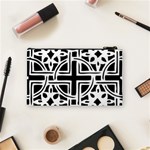 Black And White Geometric Geometry Pattern Cosmetic Bag (Small) Back