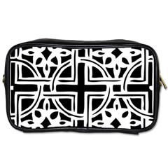 Black And White Geometric Geometry Pattern Toiletries Bag (two Sides)