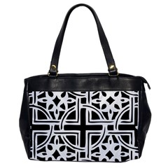 Black And White Geometric Geometry Pattern Oversize Office Handbag by Jancukart