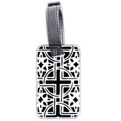 Black And White Geometric Geometry Pattern Luggage Tag (two Sides)