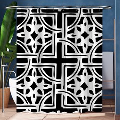 Black And White Geometric Geometry Pattern Shower Curtain 60  X 72  (medium) 