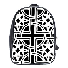 Black And White Geometric Geometry Pattern School Bag (xl)