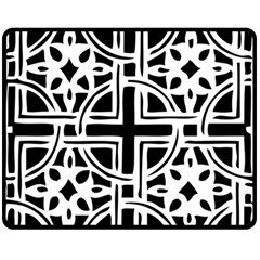 Black And White Geometric Geometry Pattern Double Sided Fleece Blanket (medium) 