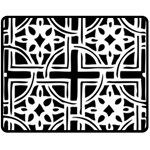 Black And White Geometric Geometry Pattern Double Sided Fleece Blanket (Medium)  58.8 x47.4  Blanket Front