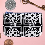 Black And White Geometric Geometry Pattern Large Coin Purse Front